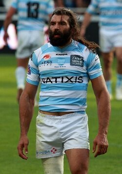 Racing Metro's Sebastien Chabal in action